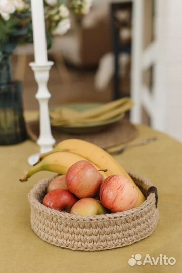Корзина плетёная Плетёная корзина Поднос из джута
