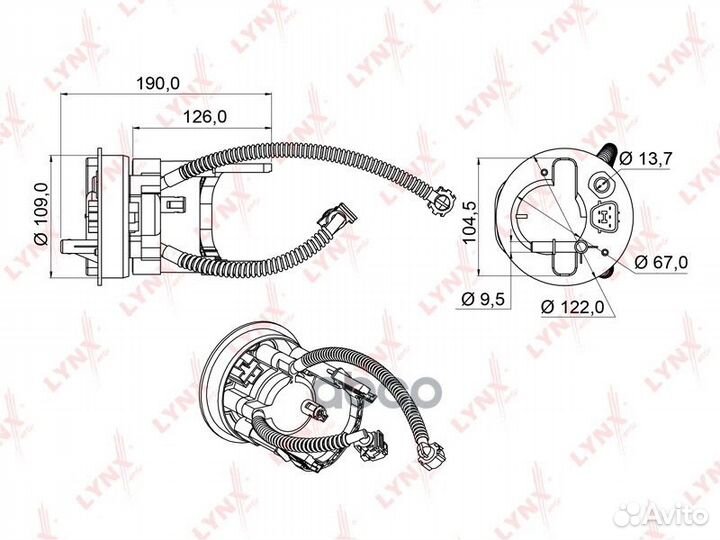 Фильтр топливный LF951M lynxauto