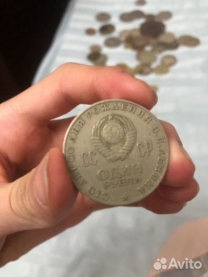 Монета голова ленина