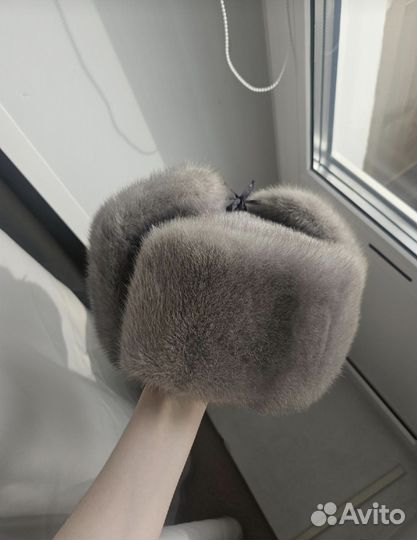 Мужская шапка ушанка норка, размер 60