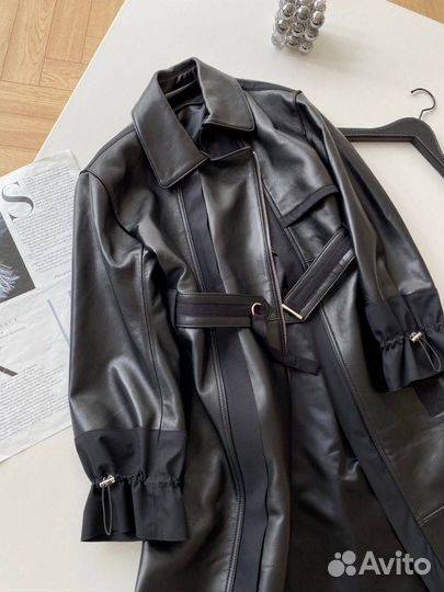 Кожаный плащ Hermes