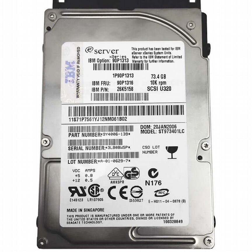 [90P1316] Жесткий Диск Ibm 73.4gb Scsi 2.5 90p1316