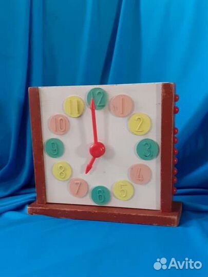 Счеты часы СССР детские деревянные