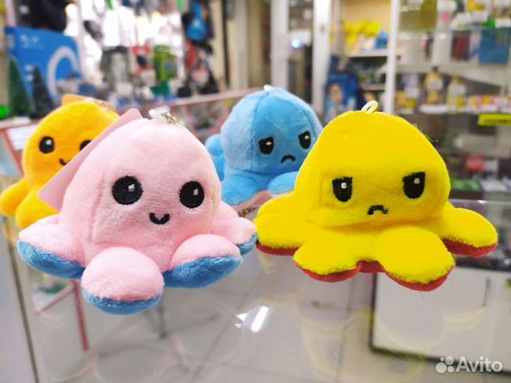 Мягкая игрушка осьминог брелок