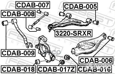 Сайлентблок цапфы зад прав/лев cdab016 Febest