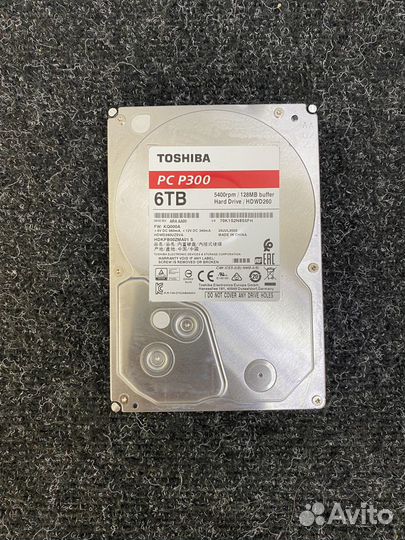 Жесткий диск Toshiba PC P300 6TB hdwd260uzsva