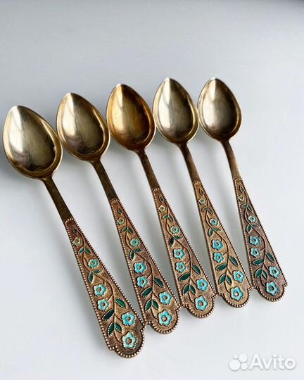 Чайные ложки, серебро 875 пробы