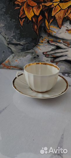 Блюдце от сервиза Золотая лента вербилки