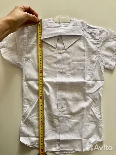 Рубашка белая с коротким рукавом 110 для мальчика