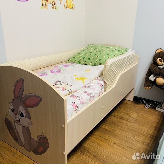 Детская кровать 120 60 открытая с матрасом