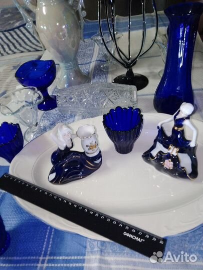 Блюдо Кузнецов; статуэтки