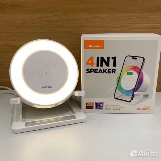 Колонка с беспроводной зарядкой 4в1