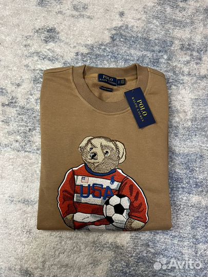 Свитшот бежевый Polo Ralph Lauren с мишкой