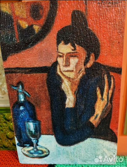 Картина фреска на дереве