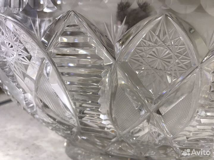 Ваза для фруктов хрустальная