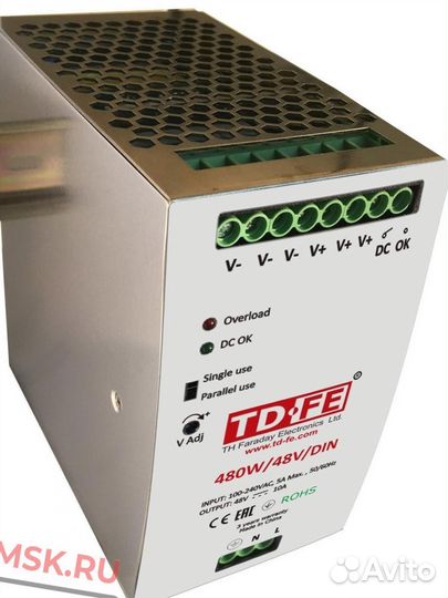 Faraday 480W/48V/DIN импульсный блок питания