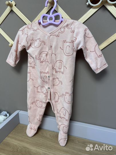 Комбинезон велюровый слип 56 62