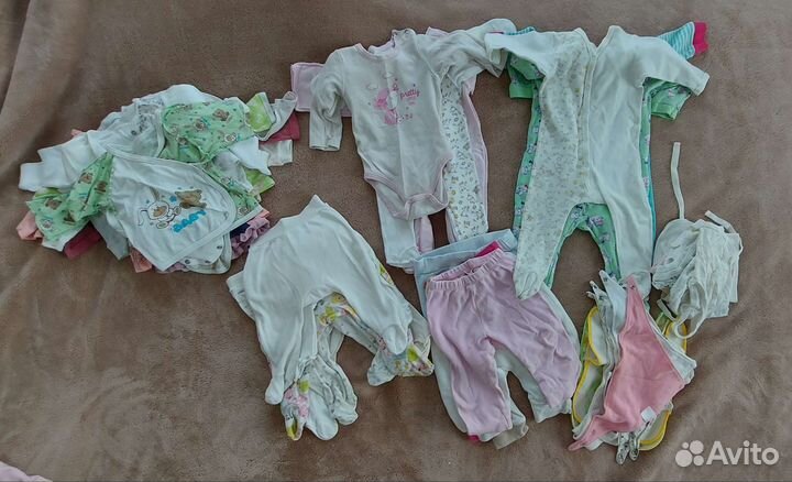 Детские вещи пакетом от 0 до года для девочки