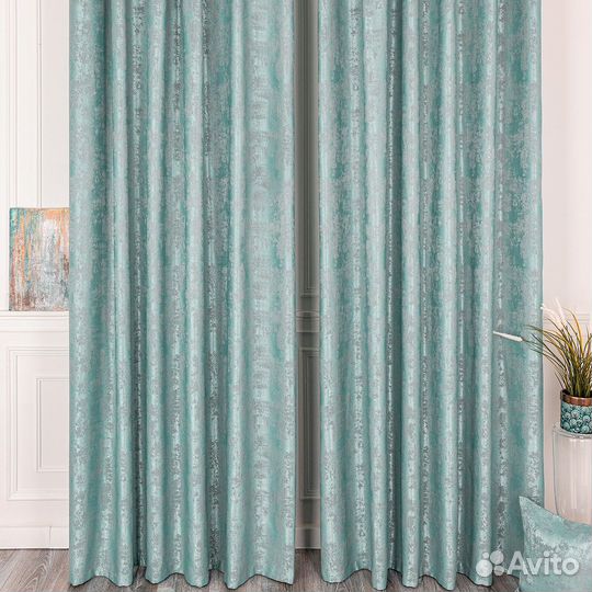 Шторы мрамор Зарина Бирюза
