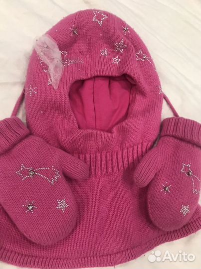 Набор Шапка шлем и варежки Chobi