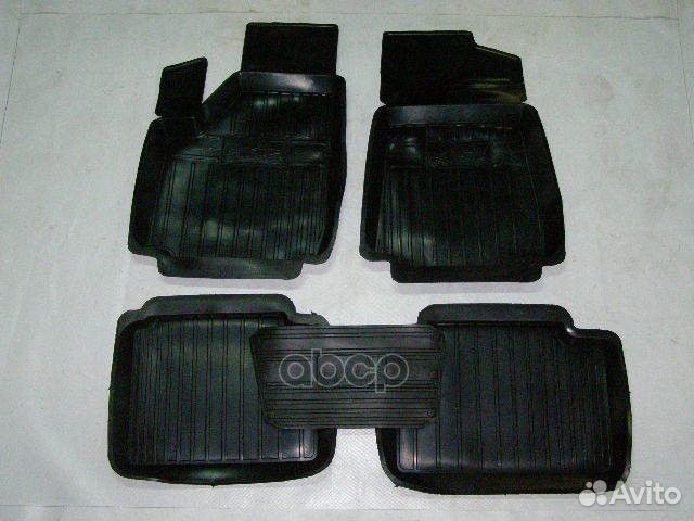 Коврик салонный резиновый, черный, борт 4см LADA