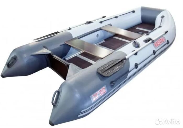 Лодка пвх Посейдон Касатка-385 Marine серый/черный