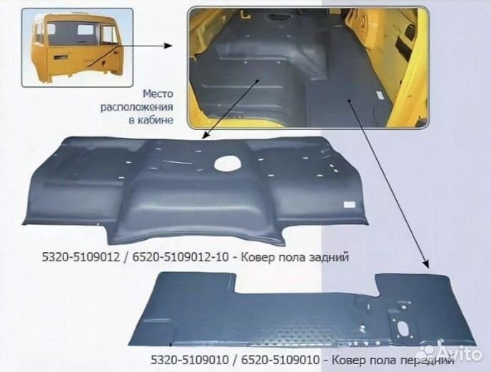 Тепло камаз шумоизоляция пола к-т из трех частей