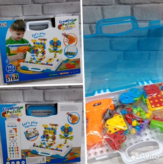 Детская мозаика с шуруповертом, 193 детали