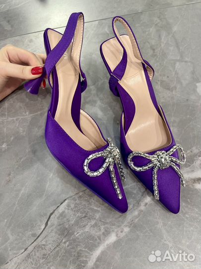 Фиолетовые туфли слингбэки Zara 37 в наличии