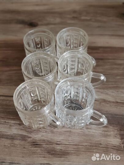 Стаканы кружки стекло с резьбой под хрусталь СССР