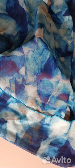 Блузка сетка синяя акварель