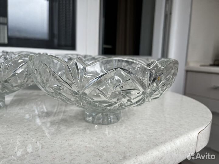 Фруктовница хрустальная СССР