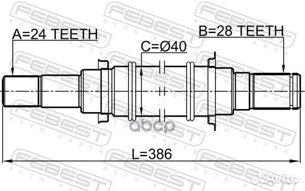 0512-BL16MT полуось правая 24x386x28 Mazda 3 B