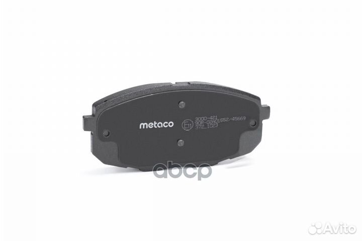 Колодки тормозные передние к-кт 3000-421 metaco