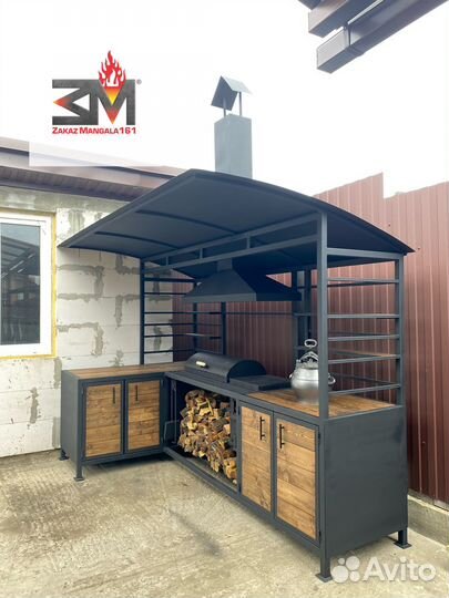 Мангал в стиле loft. Беседка-мангал с крышей