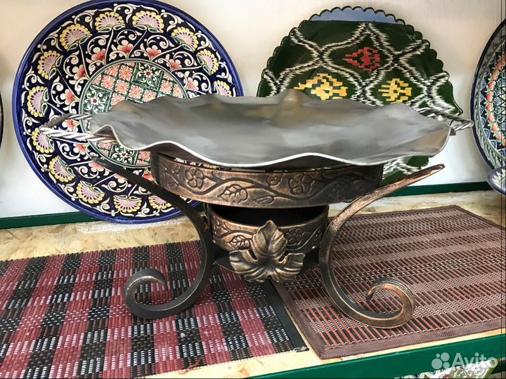 Тарелка с подставкой для горячего (садж) нержавейк