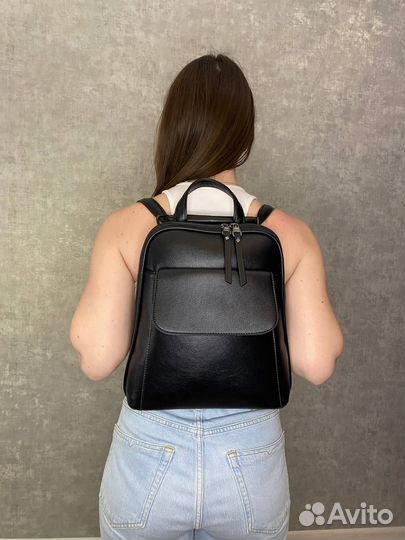 Рюкзак женский кожаный черный