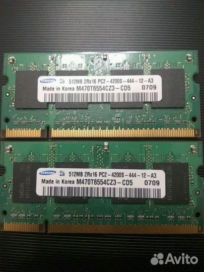 Оперативная память samsung 512MB для ноутбука