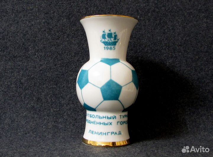 Зенит футбол ваза лфз фарфор СССР 1985 г