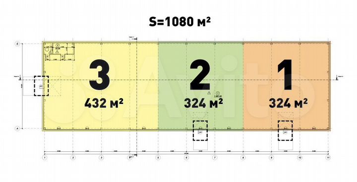 Аренда помещений в складском комплексе 1080 м2