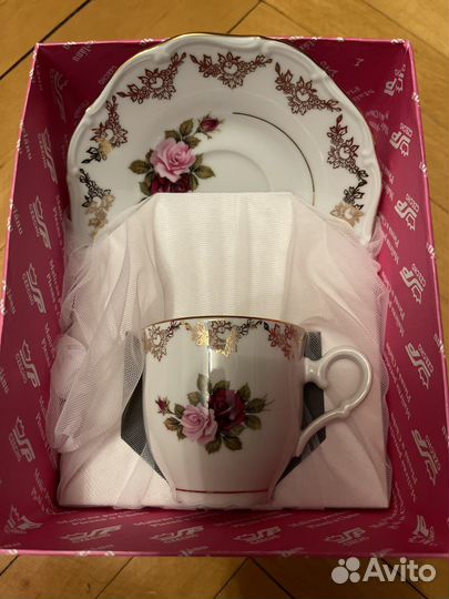Чашка с блюдцем новые