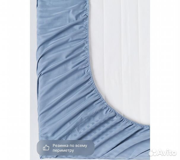 Простыня GoodNight Pure Страйп-сатин 180*200*35, с