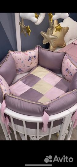 Бортики в кроватку minky moon