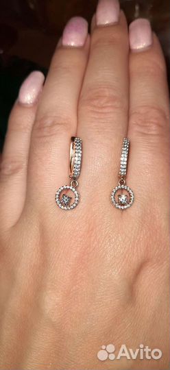 Серьги серебро 925пробы, золочение