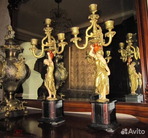 2 Подсвечники Девушка с кувшином.19 век. Франция