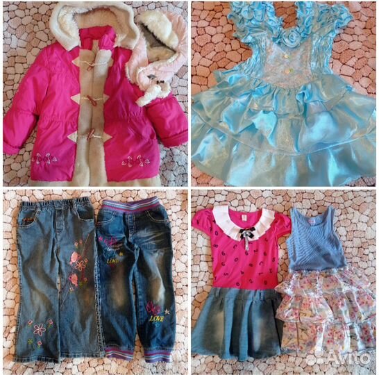 Одежда пакетом для девочки (много) 5 лет