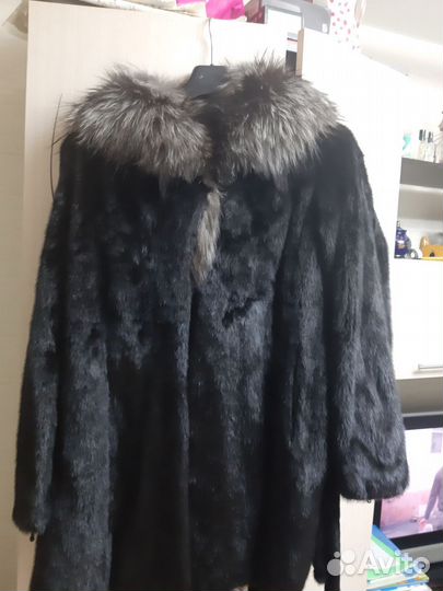 Шуба норковая с капюшоном 46-50