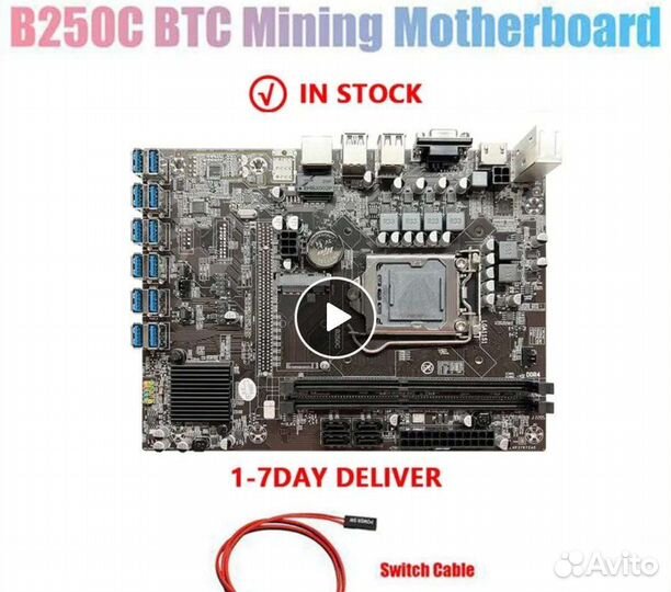 Материнская плата btc b250c +celeron3900+8gb2400