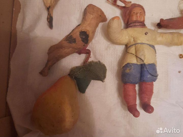 Ватные елочные игрушки СССР