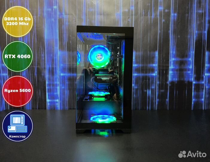 Игровой компьютер AMD5600-RTX4060-16DDR4-NEF61-A520